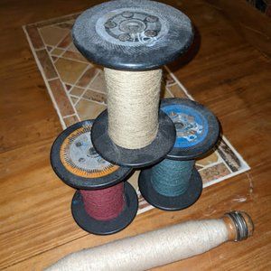 Bundle of Antique Wood Thread Spools - Gently Used